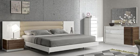 Lisbon Natural White Lacquer 3 Piece Eastern King Bedroom Set - 17817-K-3Set | J&M