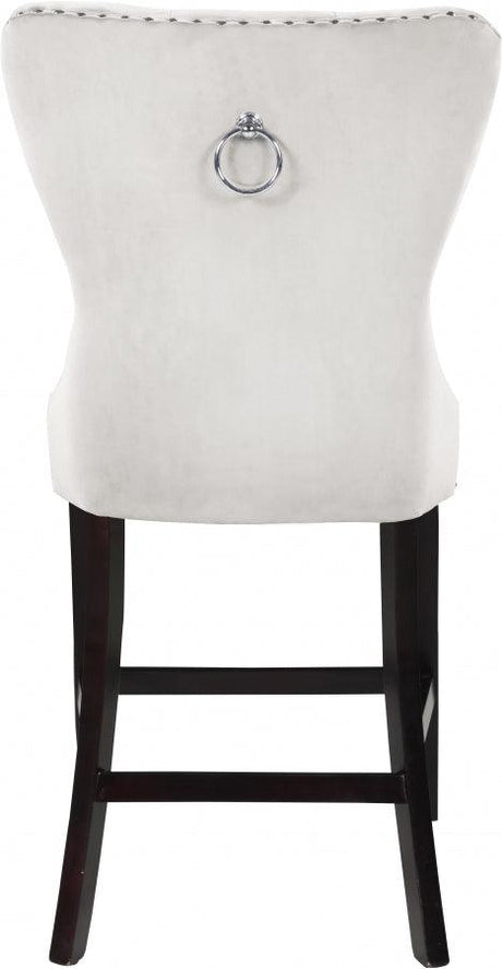 Meridian Furniture - Nikki Velvet Counter Stool In Cream (Set Of 2) - 741Cream-C