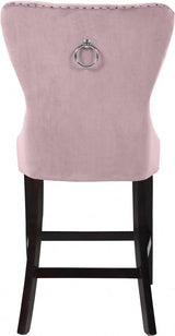 Meridian Furniture - Nikki Velvet Counter Stool In Pink (Set Of 2) - 741Pink-C