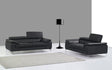 A973 Black Italian Leather 2 Piece Sofa Set - 17906111-Sl-2Set | J&M