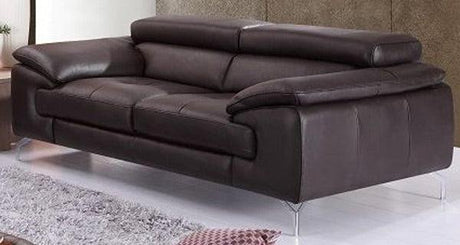 J&M Furniture - A973 Coffee Italian Leather 2 Piece Sofa Set - 179061111-Sl-2Set