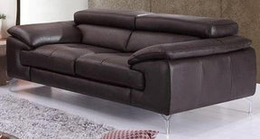 A973 Coffee Italian Leather Sofa - 179061111-S | J&M