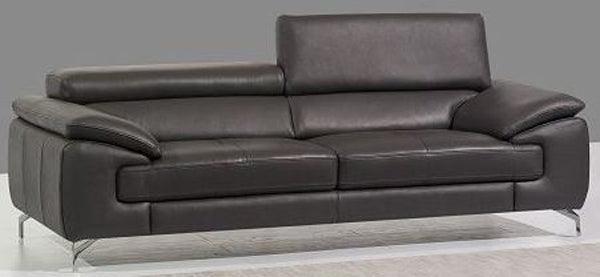 A973 Grey Italian Leather Sofa - 17906112 - S | J&M | Home Elegance USA