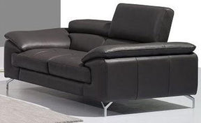 A973 Grey Italian Leather Loveseat - 17906112-L | J&M