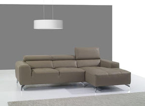 A978B Burlywood Italian Leather Raf Chaise Sectional - 17906121-Rhfc | J&M