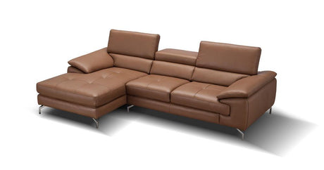 J&M Furniture - A973B Italian Leather Mini Sectional Left Facing Chaise In Caramel - 17906122-Lhfc