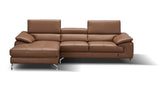 A973B Italian Leather Mini Sectional Left Facing Chaise In Caramel - 17906122 - Lhfc | J&M | Home Elegance USA