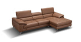 A973B Italian Leather Mini Sectional Right Facing Chaise In Caramel - 17906122 - Rhfc | J&M | Home Elegance USA