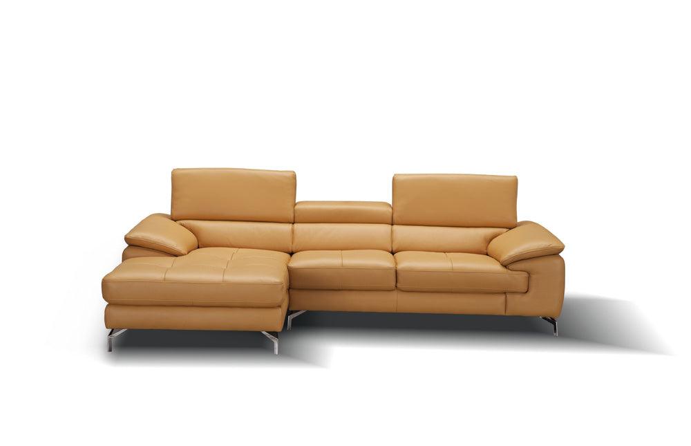 J&M Furniture - A973B Italian Leather Mini Sectional Left Facing Chaise In Freesia - 179064-Lhfc