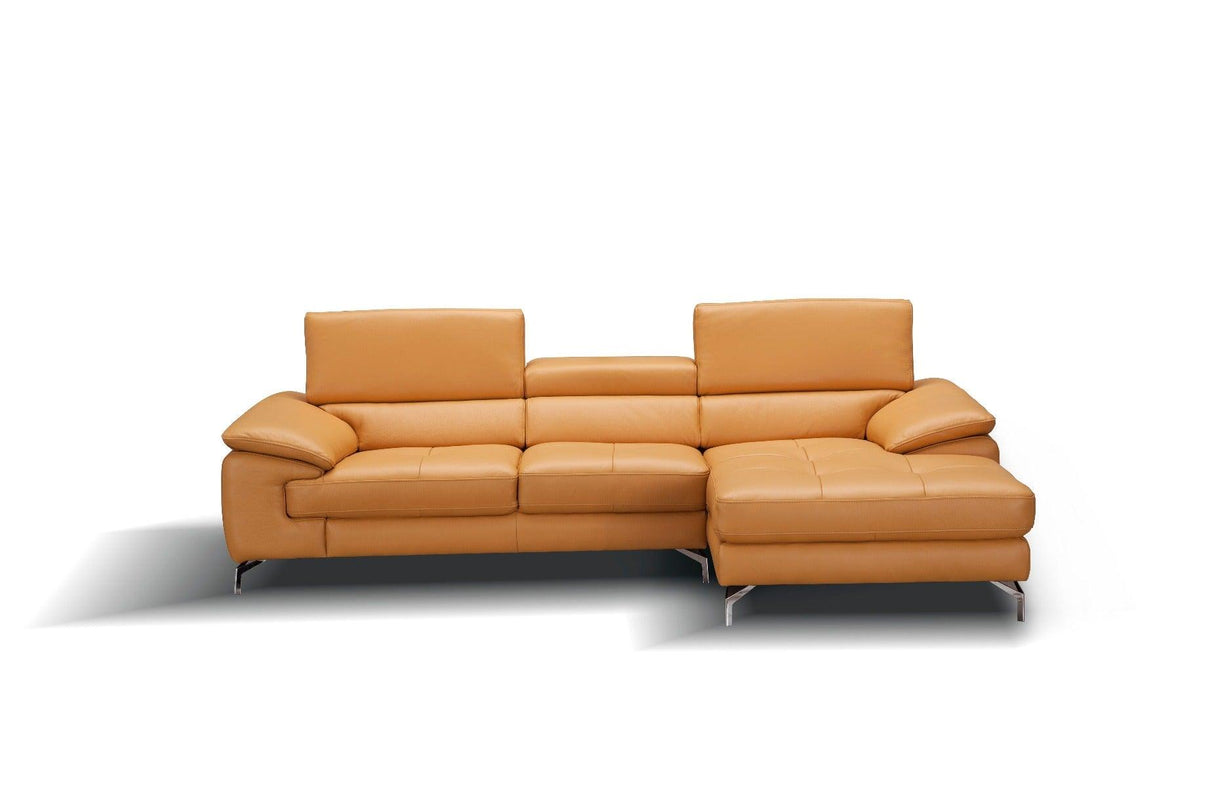 J&M Furniture - A973B Italian Leather Mini Sectional Right Facing Chaise In Freesia - 179064-Rhfc