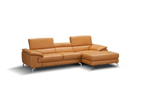 A973B Italian Leather Mini Sectional Right Facing Chaise In Freesia - 179064-Rhfc | J&M