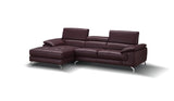 J&M Furniture - A973B Italian Leather Mini Sectional Left Facing Chaise In Maroon - 179066-Lhfc