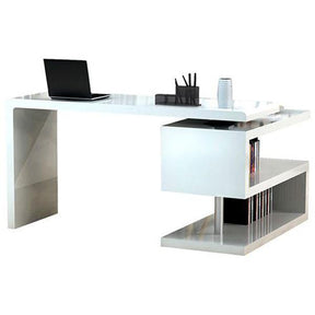 19" Modern Office Desk In White - 17914 | J&M