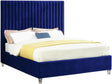 Candace Velvet Queen Bed In Navy - Candacenavy-Q | Meridian