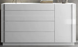 Amora Natural White Lacquer 5 Piece Eastern King Platform Bedroom Set - 17869 - K - 5Set | J&M | Home Elegance USA