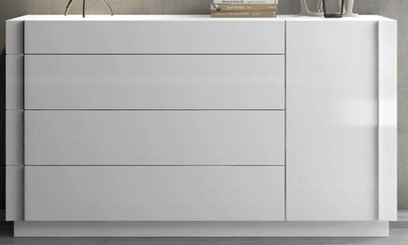 Amora Natural White Lacquer Dresser - 17869 - D | J&M | Home Elegance USA