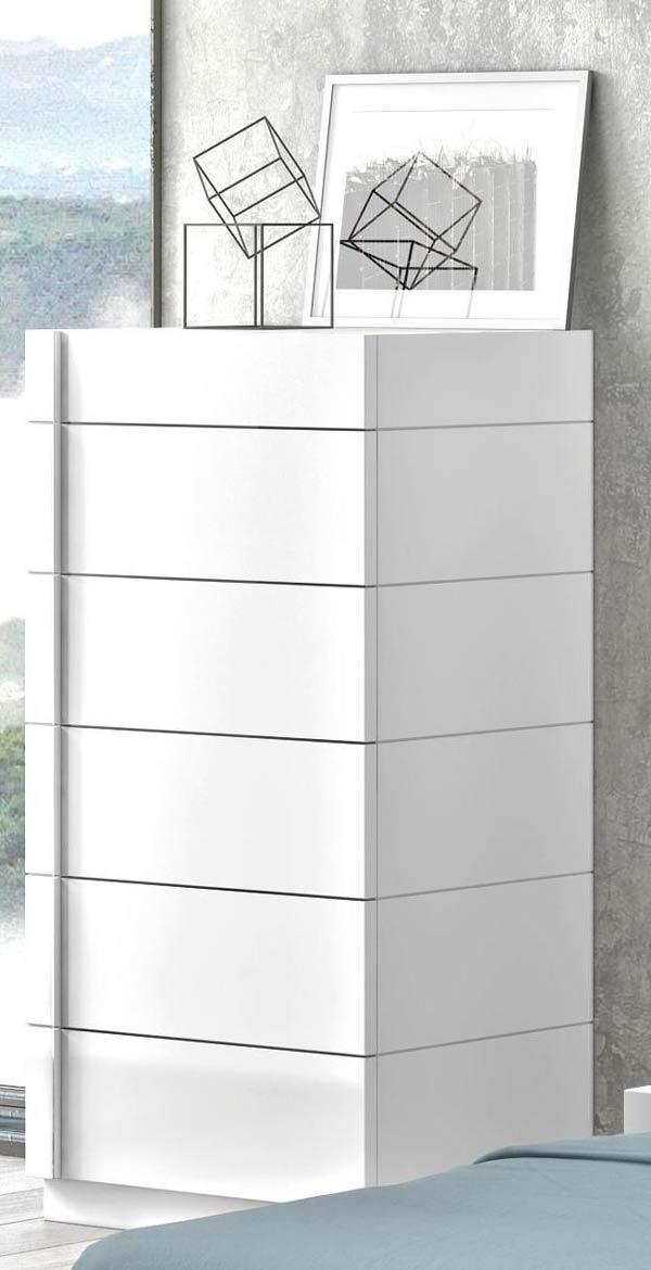 Amora Natural White Lacquer 4 Piece Queen Platform Bedroom Set - 17869 - Q - 4Set | J&M | Home Elegance USA