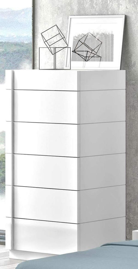 Amora Natural White Lacquer 3 Piece Eastern King Platform Bedroom Set - 17869-K-3Set | J&M