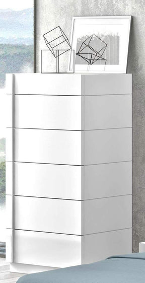 Amora Natural White Lacquer 6 Drawer Chest - 17869-C | J&M