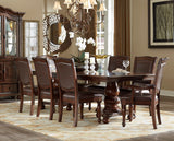 Traditional Dining Table 1pc Brown Cherry Finish Double Pedestal Base Separate Extension Leaf Dining Furniture - Home Elegance USA