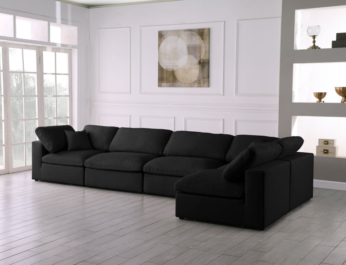 Plush - Cloud Modular Sectional 5 Piece - Black - Home Elegance USA