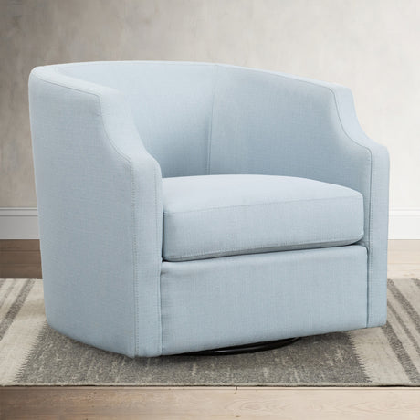 Isabelle Sky Blue Swivel Glider Barrel Chair - Home Elegance USA