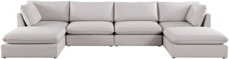 Mackenzie - Modular Sectional 6 Piece - Beige - Fabric - Modern & Contemporary - Home Elegance USA