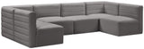 Quincy - Modular Sectional 6 Piece - Grey - Fabric - Home Elegance USA