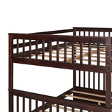 Full-Over-Full Bunk Bed with Ladders and Two Storage Drawers (Espresso) - Home Elegance USA