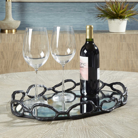 Uttermost Cable Black Chain Tray - Home Elegance USA