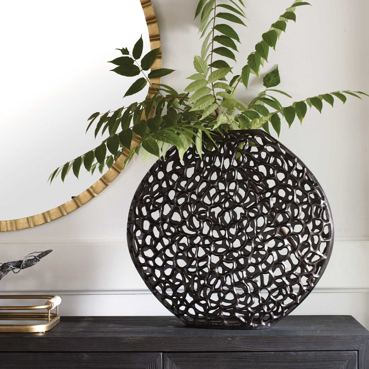 Uttermost Web Dark Bronze Vase - Home Elegance USA