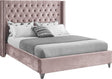 Aiden Velvet King Bed In Pink - Aidenpink-K | Meridian