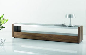 Trieste Modern Tv Base In Walnut-Black Gloss - 18090 | J&M