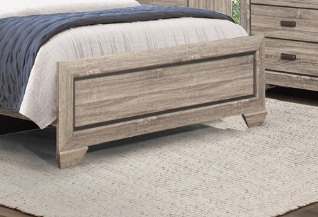 Natural Finish Contemporary Design 1pc Queen Size Bed Dark Under-Paneling Wooden Bedroom Furniture - Home Elegance USA