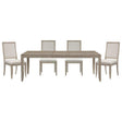 McKewen 5-Piece Dining Set by Homelegance | Gray Finish & White Gray Fabric Upholstery | Seats 4
