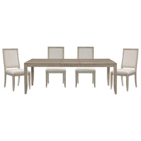 McKewen 5-Piece Dining Set by Homelegance | Gray Finish & White Gray Fabric Upholstery | Seats 4