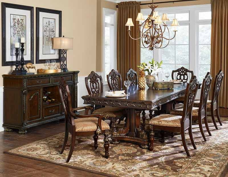 Homelegance - Catalonia Cherry 10 Piece Dining Room Set - 1824-112-10