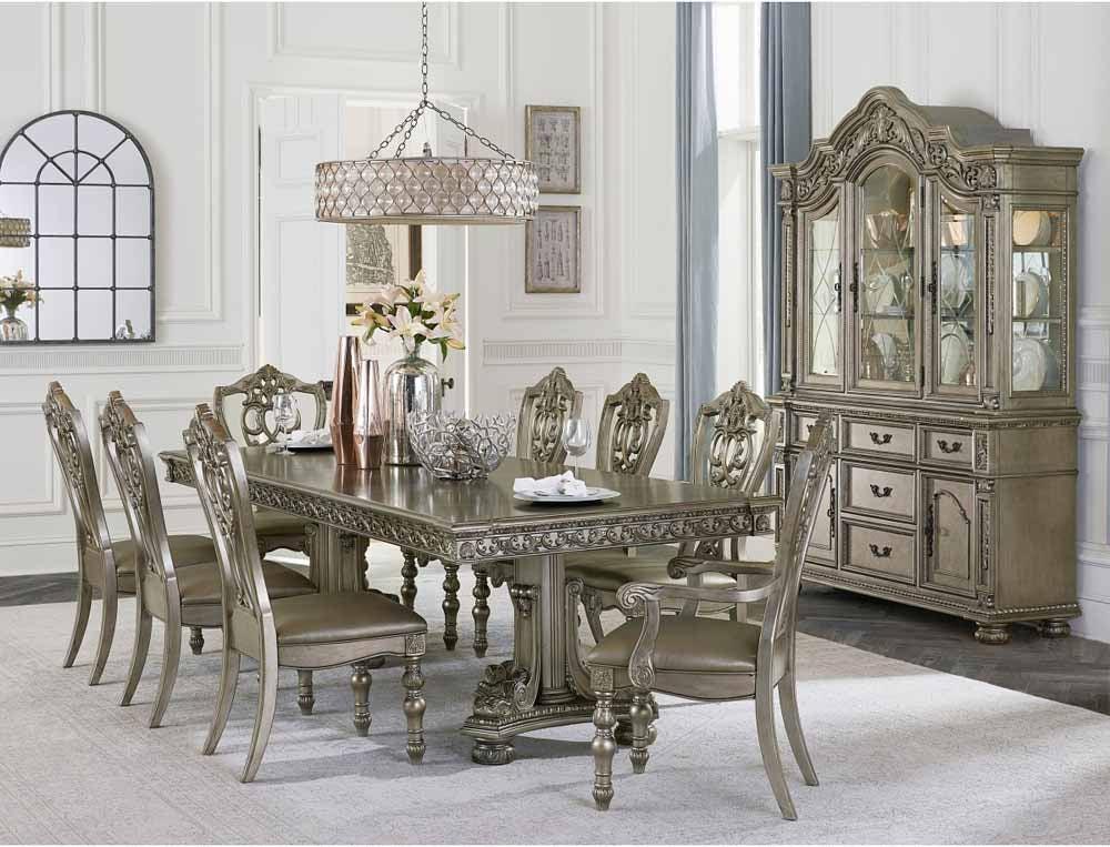 Homelegance - Catalonia Platinum Gold 8 Piece Dining Room Set - 1824Pg-112-8Set