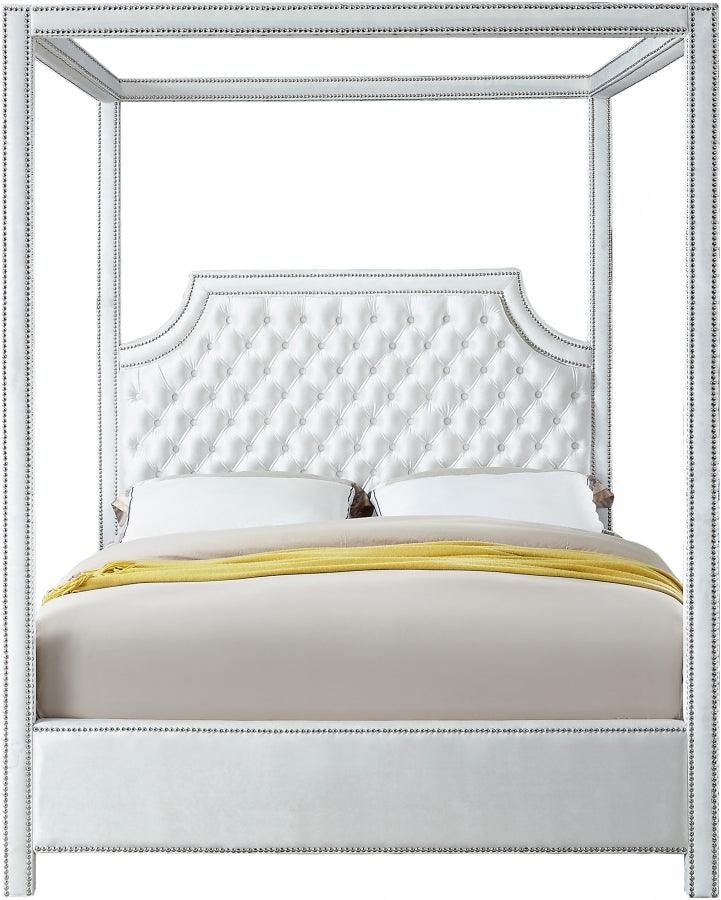 Meridian Furniture - Rowan Velvet King Bed In White - Rowanwhite-K