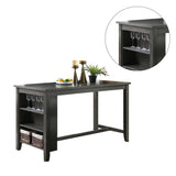 Rectangle Wooden Counter Height Dining Table with Storage in Black - Home Elegance USA