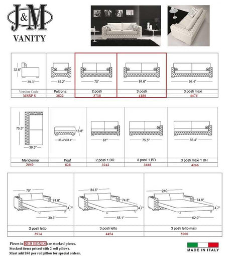The Vanity Leather Sofa Set - 18343-Sl | J&M