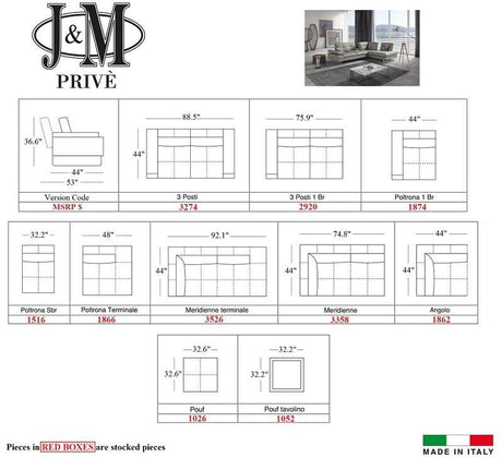 J&M Furniture - The Prive Leather Sectional - 18345