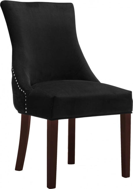 Meridian Furniture - Hannah Velvet Dining Chair Set Of 2 In Black - 774Black-C