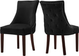 Meridian Furniture - Hannah Velvet Dining Chair Set Of 2 In Black - 774Black-C