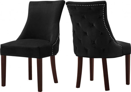 Meridian Furniture - Hannah Velvet Dining Chair Set Of 2 In Black - 774Black-C