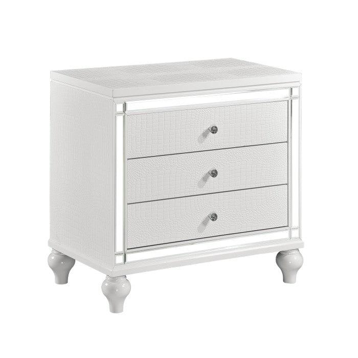Alonza Bright White 5 Piece Queen Bedroom Set With Led Lighting 1845Led - 1 - 9 | Homelegance | Home Elegance USA