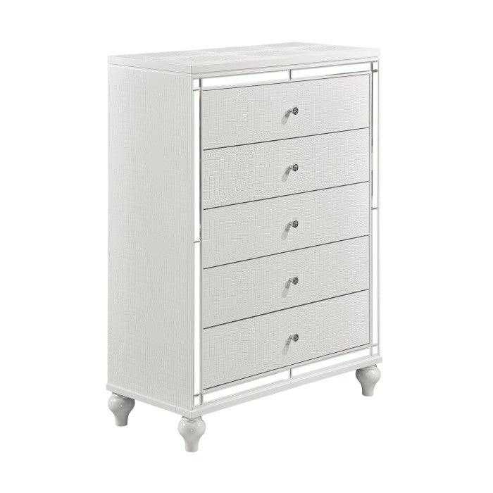 Alonza Bright White 5 Piece Queen Bedroom Set With Led Lighting 1845Led - 1 - 9 | Homelegance | Home Elegance USA