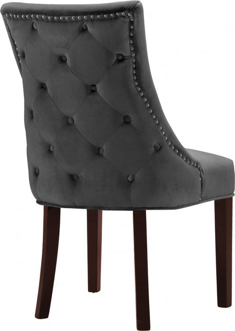 Meridian Furniture - Hannah Velvet Dining Chair Set Of 2 In Grey - 774Grey-C