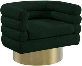 Tessa Boucle Fabric Accent Chair In Green - 544Green | Meridian