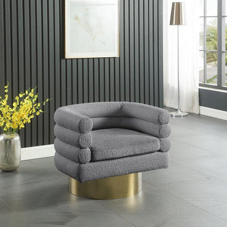 Meridian Furniture - Tessa Boucle Fabric Accent Chair In Grey - 544Grey